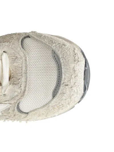 Golden Goose Running Dad New Net And Suede Upper Leather Star And Heel Suede Spur Sneakers White In Red