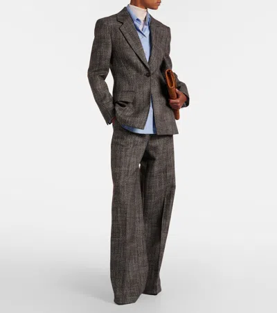 Joseph Fallon Virgin Wool Blazer In Brown