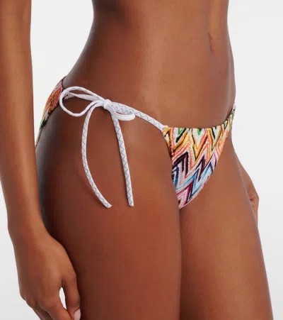 Missoni Multicolor Bikini With Adjustable Tie Closure And All-over Zigzag Motif In Viscose Blend Woman In Multi