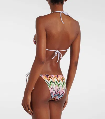 Missoni Multicolor Bikini With Adjustable Tie Closure And All-over Zigzag Motif In Viscose Blend Woman In Multi