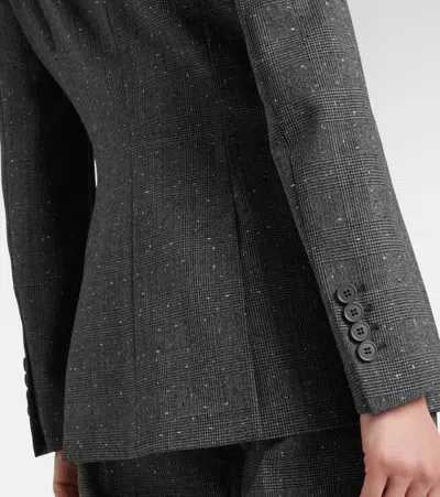 Alexander Mcqueen Prince Of Wales Check Wool Blazer In Gray