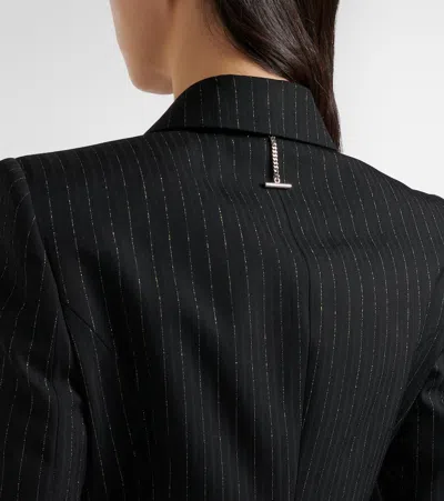 Alexander Mcqueen Pinstripe Double-breasted Wool Blazer In Black