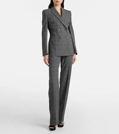 Alexander Mcqueen Prince Of Wales Check Wool Blazer In Gray