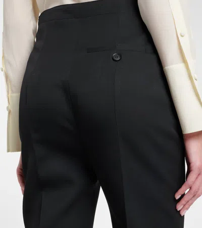Alexander Mcqueen Wool Bootcut Pants In Black