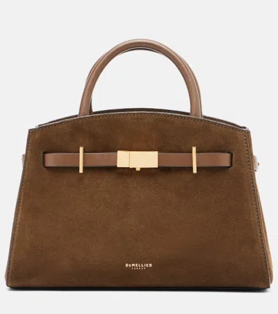 Demellier The Small Hudson Grained Leather Top Handle Bag In Brown