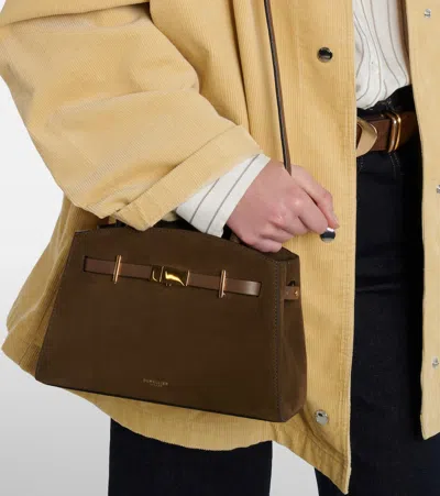Demellier The Small Hudson Grained Leather Top Handle Bag In Brown