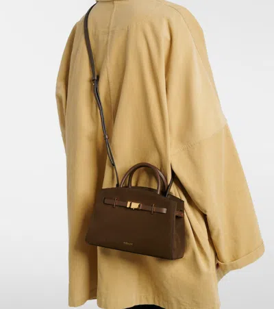 Demellier The Small Hudson Grained Leather Top Handle Bag In Brown