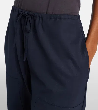 Leset Jane Wool-blend Wide-leg Pants In Blue