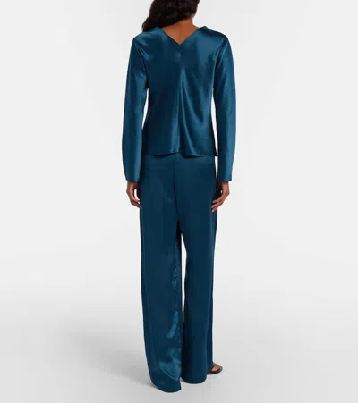 Leset Barb Wide Leg Pants Pacific In Green