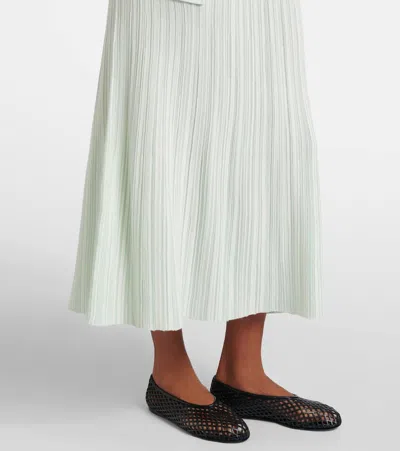 Proenza Schouler Federica Layered Ribbed-knit Midi Dress In Green