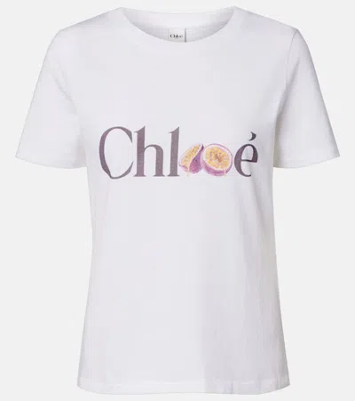 Chloé Passion Fruit Print Baby Fit Cotton Jersey T-shirt In White