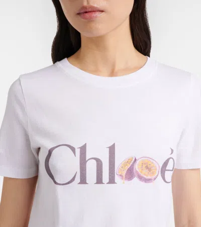 Chloé Passion Fruit Print Baby Fit Cotton Jersey T-shirt In White