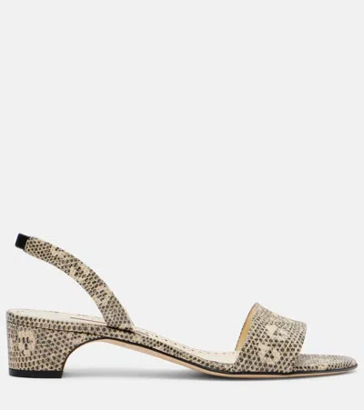 Manolo Blahnik Patobarnu 30 Lizard-effect Leather Sandals In Multi
