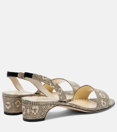 Manolo Blahnik Patobarnu 30 Lizard-effect Leather Sandals In Multi