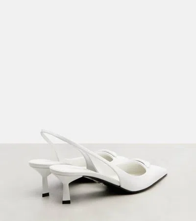 Prada Slingback Sandals Pointed Toe Stiletto Heel In White