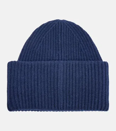 Acne Studios Face Wool And Yak-blend Beanie In Blue
