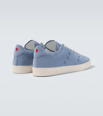 Kiton Suede Sneakers In Blue