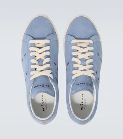 Kiton Suede Sneakers In Blue