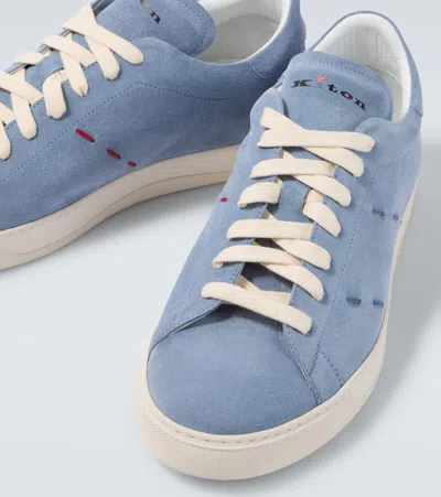 Kiton Suede Sneakers In Blue