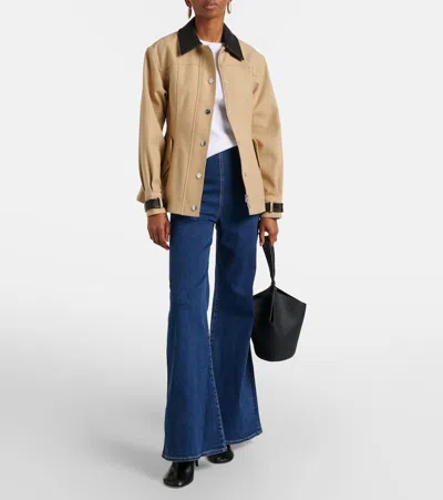 Veronica Beard Talla Water Repellent Cotton Jacket In Sand