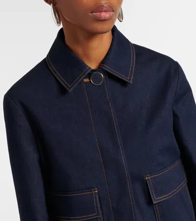 Veronica Beard Barrington Crystal-embellished Denim Jacket In Blue