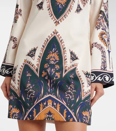 Veronica Beard Cromwell Printed Long-sleeve Mini Dress In Multi