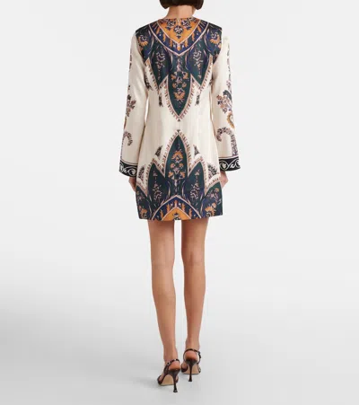 Veronica Beard Cromwell Printed Long-sleeve Mini Dress In Multi