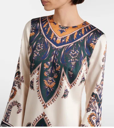 Veronica Beard Cromwell Printed Long-sleeve Mini Dress In Multi