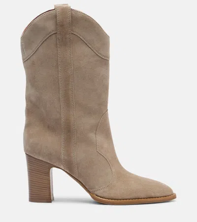 Paris Texas Lavinia 75 Suede Cowboy Boots In Sand