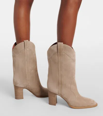 Paris Texas Lavinia 75 Suede Cowboy Boots In Sand