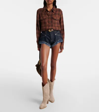 Paris Texas Lavinia 75 Suede Cowboy Boots In Sand