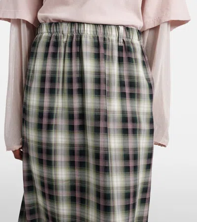 Acne Studios Izetta Checked Midi Skirt In Multi