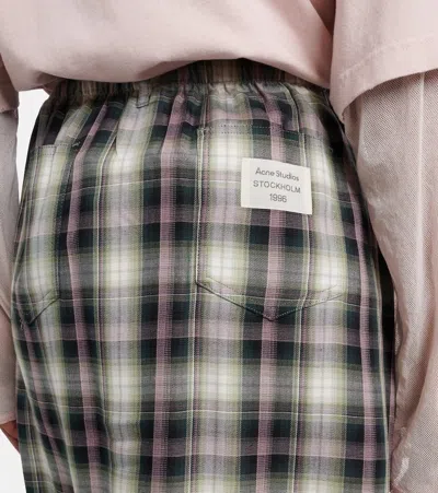 Acne Studios Izetta Checked Midi Skirt In Multi