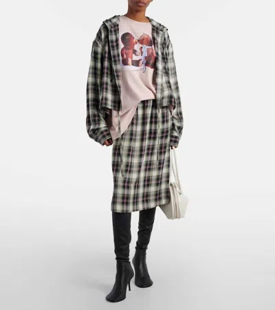 Acne Studios Izetta Checked Midi Skirt In Multi