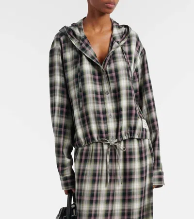 Acne Studios Sip Checked Cropped Overshirt In Multi
