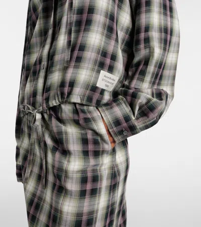 Acne Studios Sip Checked Cropped Overshirt In Multi