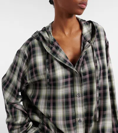 Acne Studios Sip Checked Cropped Overshirt In Multi