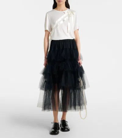 Simone Rocha Bow Sash Short-sleeve T-shirt In White