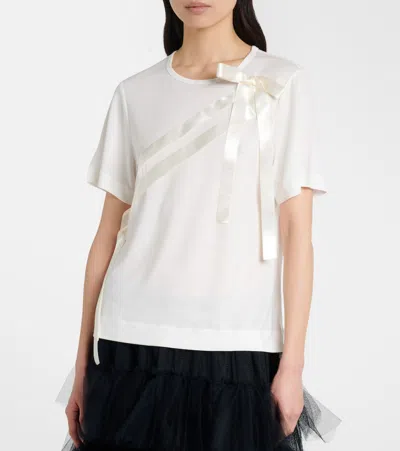 Simone Rocha Bow Sash Short-sleeve T-shirt In White