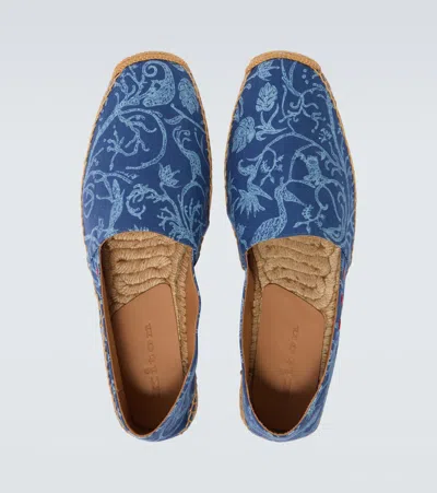 Kiton Printed Espadrilles In Blue
