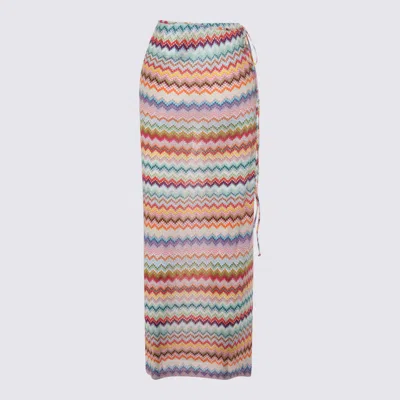 Missoni Midi Knee Length Skirt Drawstring Elastic Waistband In Multi
