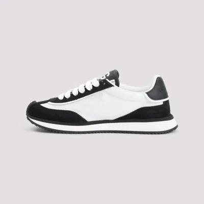 Dolce & Gabbana Dg Cushion White And Black Low Top Sneakers With Logo Print In Mixed Materials Woman