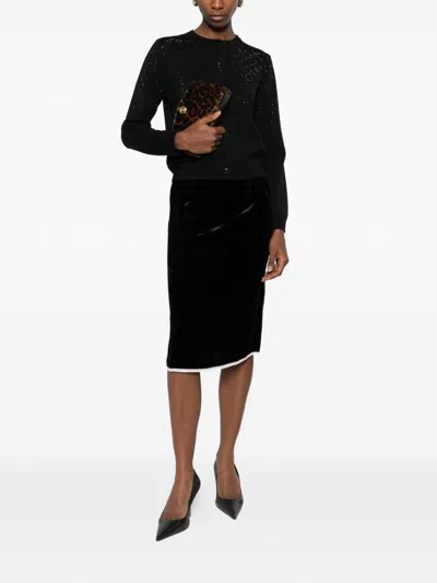 Gucci Women Wool And Viscose Cardigan With All-over Gg Logo In Black