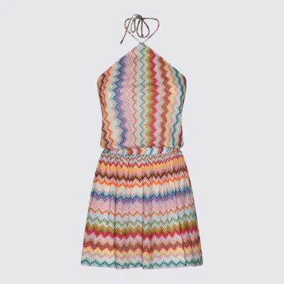 Missoni Mare Metallic Crochet-knit Halterneck Playsuit In Multi