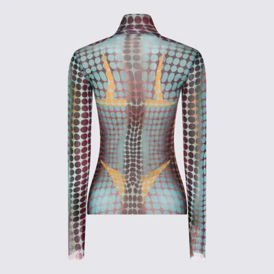 Jean Paul Gaultier Sheer Turtleneck Top Long Sleeves Design In Multi