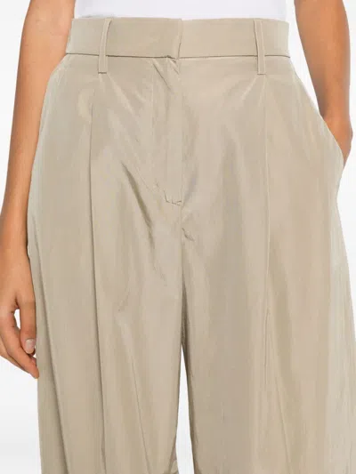 Forte Forte Beige Polyester Cotton Trousers In White
