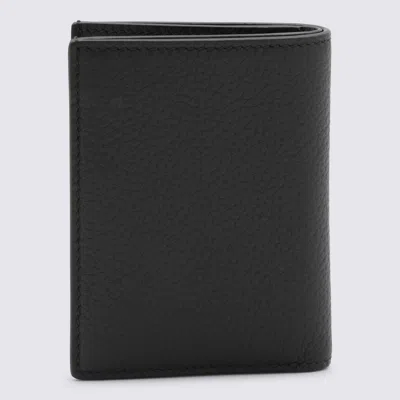 Tom Ford Black Card Holder With Embossed Logo Lettering On The Front In Grained Leather Man