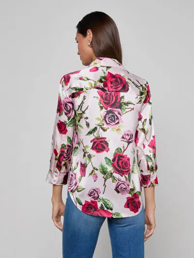 L'agence Dani Silk Blouse In Multi