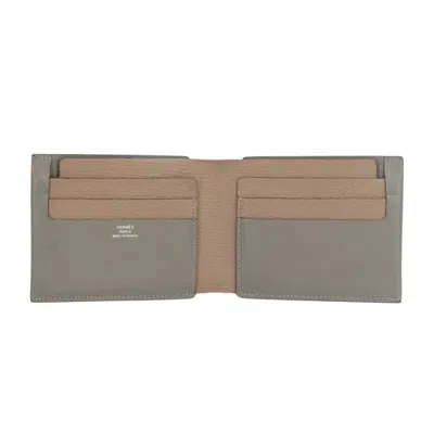 Pre-owned Hermes Gray Chevre Leather Wallet (bi-fold) ()