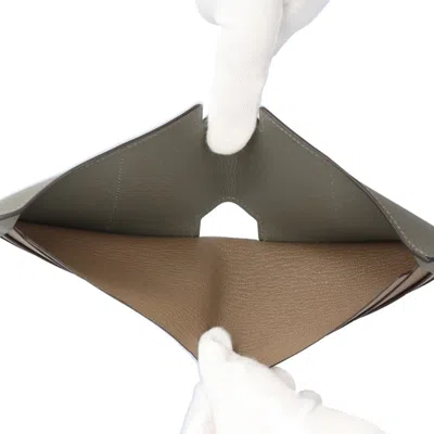 Pre-owned Hermes Gray Chevre Leather Wallet (bi-fold) ()